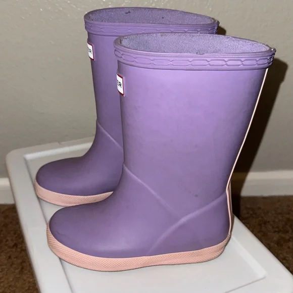 Hunter Purple and Pink Rain Boots - Picture 3 of 6